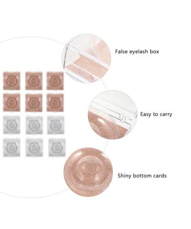 Square Stand Empty Lash Case - 12 Pcs Round Glitter Eyelash Box | Clear Plastic False Lashes Storage Organizer for Women & Girls - Buy Online on GoSupps.com