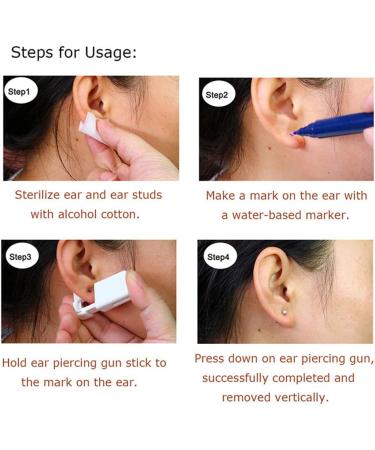2 Pack Sterile No Pain Ear Piercing Gun - Disposable Ear Stud Gun Set (Silver) | Easy and Painless Piercing Tool - Buy Online on GoSupps.com
