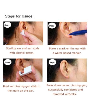 Disposable Self-Mixed Colors Ear Piercing Gun Kit for Safety - Silver - Buy Online on GoSupps.com