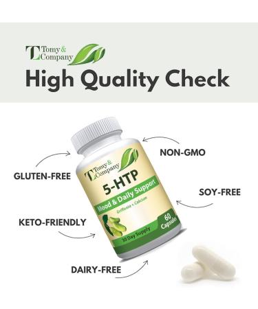 Buy Tomy&Company 5-HTP 200 mg with Calcium Non-GMO Gluten-Free Mood & Sleep Support | 60 Capsules - Buy Online on GoSupps.com