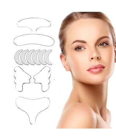 Anti-Wrinkle Reusable Silicone Patches Wrinkles Patches Chest Wrinkle Pads Facial Wrinkle Remover Strips Wrinkle Patches for Face Neck and Chest (11 Pcs)