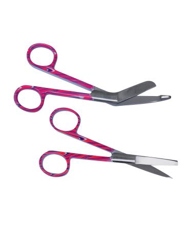 Nursing Scissors Set WITH ENGRAVING - Nurse Accessories - Gift (Water Marble Pink)