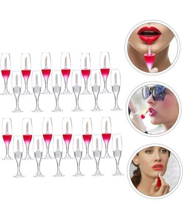 LIFKOME 24 pi ces Lip Gloss Tubes Empty Plastic Lip Bottles Wine Glass Shape And Makeup Artists Portable Transparent Set - Buy Online on GoSupps.com