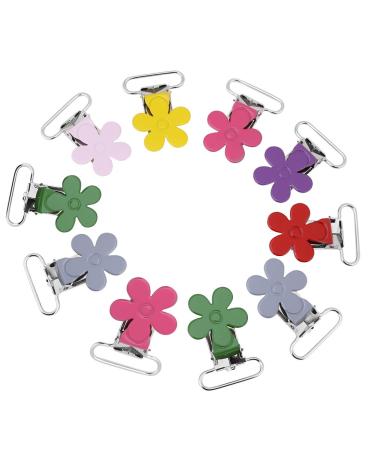 Mwrode 10 pieces 25 mm mini-pantyhide brackets in plum shape braces carrier pressure buttons DIY dress accessories for the production of pacifier holders