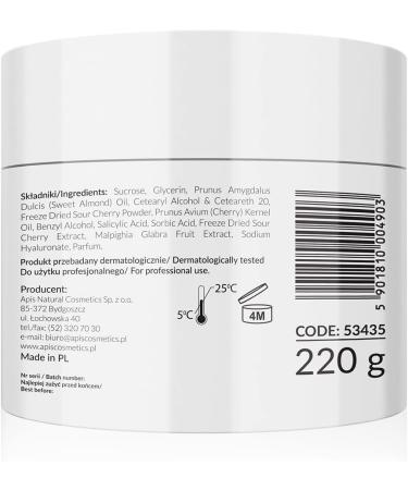  Apis Apis Professional Multivitamin Sugar Scrub Cherry Kiss with Freeze-Dried Cherries and Acerola 220g - Buy Online on GoSupps.com