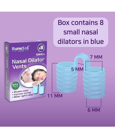 Runesol Small Blue Nasal Dilator 8 Pack - Snoring Relief & Anti-Snoring Device for Men and Women - Sleep Nose Vents for Congestion Relief and Snore Stopper - Buy Online on GoSupps.com