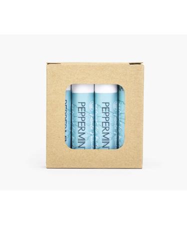 Peppermint Flavor Petroleum Free Natural Lip Balm Four Pack (4-Pack)