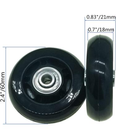 YongXuan 2.4in Mute Wear-Resistant Luggage Suitcase Replacement Wheels Kit | 60 x 18mm Wheel Diameter - Buy Online on GoSupps.com