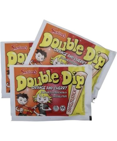 Double Dip Sweets - 3 x 19g Packs Orange and Cherry Sherbet with Candy Stick Dips - Party Filler Sweets Candy Wedding Retro Party Birthday - Buy Online on GoSupps.com