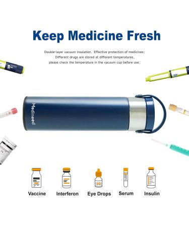 Medineed 60H Insulin Pens Cooler Box - Diabetic Travel Case with Biogel Ice Pack (Blue) - Buy Online on GoSupps.com