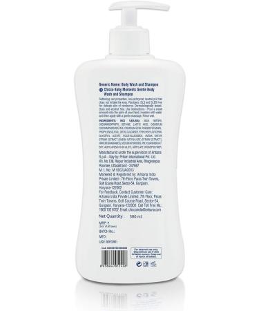 Chicco Baby Moments Gentle Body Wash & Shampoo (500ml) Best for Baby's Sensitive Skin - Buy Online on GoSupps.com