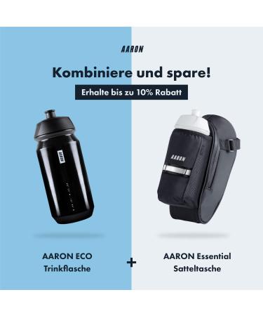Aaron Eco Drinking Bottle - 100% Biodegradable 500ml & 750ml | BPA-Free Light & Leak-Proof Water Bottle for Sports Fitness & Outdoor Activities - Black - Buy Online on GoSupps.com