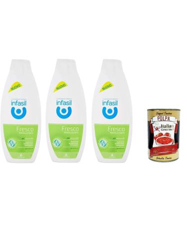 Italian Gourmet E.R. Infasil 3-Pack Refreshing Revitalizing Shower Gels Clinically Tested and Gentle on Skin 3 x 500ml + Italian Gourmet Polpa 400