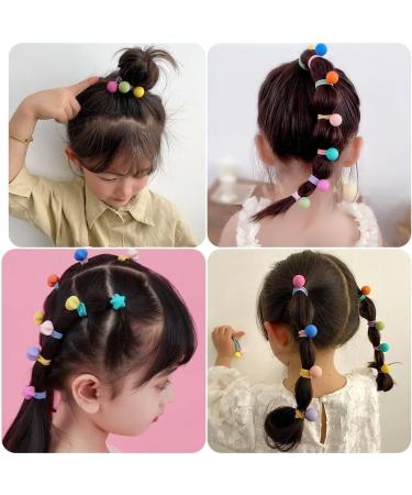 Zanwell 20pc Elastic Hair Ties with Balls Brightly Colored Marble Finish Hair Bands for Girls Bead Bubble Ponytail Holders No Damage Hair Accessories for Infants Toddlers Kids Teens - Buy Online on GoSupps.com