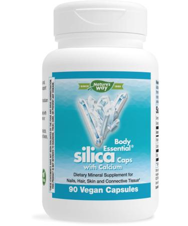 Body Essential Silica w/Calcium Nails Hair Skin & Connective Tissue 90 Count (Nature's Way Brands)