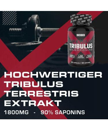 Weider Premium Tribulus Capsules - High-Dose 1 800 mg Tribulus Terrestris 90% Saponins Zinc Boost Fitness Support - 90 Capsules for Optimal Performance - Buy Online on GoSupps.com