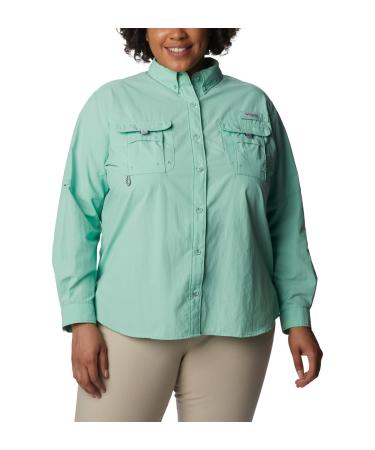 Columbia Women's PFG Bahama Ii UPF 30 Long Sleeve Fishing Shirt Kelp X-Large