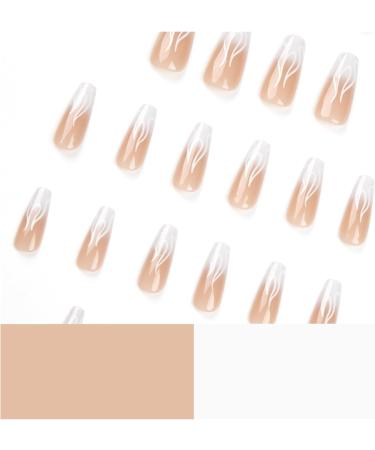 Nail art patches beautiful and fashionable nail patches finger decorations beauty decoration products simple white summer wear nails French flame wear nails y2k wearable nail patches finished f Jp2677 - Buy Online on GoSupps.com