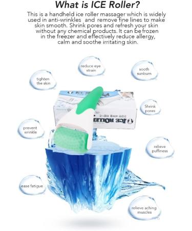 Jecrim Ice Roller for Face and Body - Tighten Pores, Reduce Puffiness & Tone Skin - Anti-Aging Beauty Care Tool for Wrinkles - Blue - Buy Online on GoSupps.com