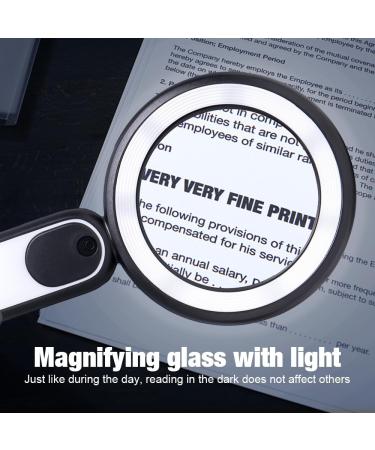 Udbrud Magnifying Glass with Light 30X Handheld Large Magnifying Glass with 3 Modes 21 LED Illuminated Lighted Magnifier USB for Macular Degeneration Seniors Reading Inspection Coins Jewelry Map - Buy Online on GoSupps.com