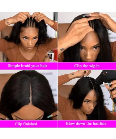 Xagujpo V Part Body Wave Human Hair Wig - Brazilian Virgin Hair for Black Women - Glueless U Part Half Wig with No Leave Out - 150% Density Natural Color - Buy Online on GoSupps.com