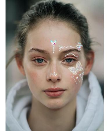 Wosois Crystal Face Stickers - Self-adhesive Temporary Tattoo for Women - Butterfly Carnival Party Cosplay Accessories - Buy Online on GoSupps.com
