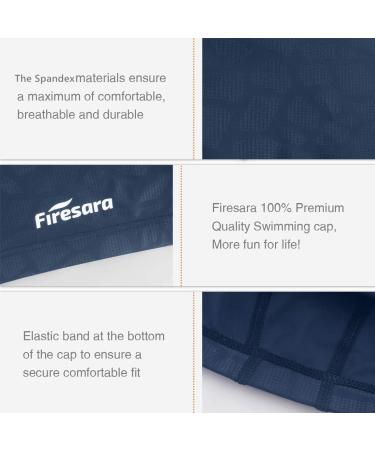 Firesara Fabric Swim Cap - High Elasticity, Breathable, Keeps Hair Clean - For Women, Girls, Men, Kids - Grain Blue (One Size) - Buy Online on GoSupps.com