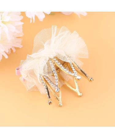 LALAFINA Diamond Crown Hair Clips Rhinestone Princess Hairpin Glitter Hair Clips for Toddlers (Beige) - Buy Online on GoSupps.com