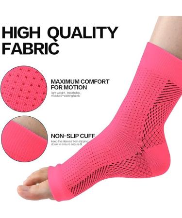 4 Pairs Compression Ankle Socks for Men & Women - Plantar Fasciitis & Arthritis Relief - Pink Size 38-42 - Buy Online on GoSupps.com