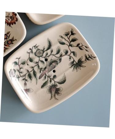 Amosfun 4pcs Ceramic Hand-painted Soap Dish Ceramic Soap Dish Soap Holder Soap Stand Flower Soap Dish Bathroom Soap Dish Soap Dishes for Bathroom European Style Soap Box Container Ceramics - Buy Online on GoSupps.com