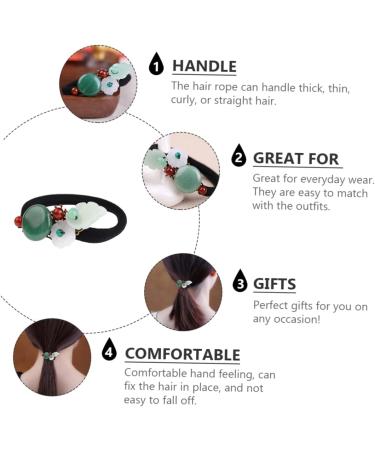 FRCOLOR Hair Scrunchie Hair Elastics Hanfu Hair Jewelry Hanfu Hair Tie Qipao Hair Accessories Lady Ponytail Holder Chinese Hanfu Headwear Hair Rope Aventurine Jade Rhinestones Miss - Buy Online on GoSupps.com