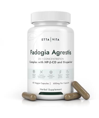 Donovan McNabb Endorsed Organic Fadogia Agrestis 600mg (2X Purity 20:1 Extract) (3X Absorbency with BioPerine & Hydroxypropyl-Beta-Cyclodextrin) Supports Muscle Recovery, Mood Support, Stamina - 60ct