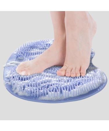 Slip-Proof Silicone Massage Pad & Back Scrubber | Foot Brush with Suction Cup - Relaxing & Effective Cleaning Massage - Gray - Buy Online on GoSupps.com