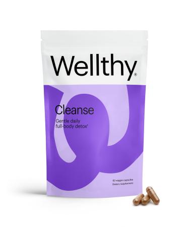 Wellthy Gentle Detox Cleanse (1 Month Supply) Bloating Relief Weight Loss Colon Cleanser Flatten Your Stomach & Waist Line Gut Support Water Loss Pills