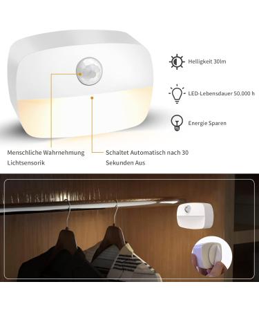 LED Night Light with Motion Detector - 8 Pack Small Lights for Kids Stair Hallway Bathroom & Bedroom - Battery Operated Sensor Lighting in Yellow & White - Buy Online on GoSupps.com