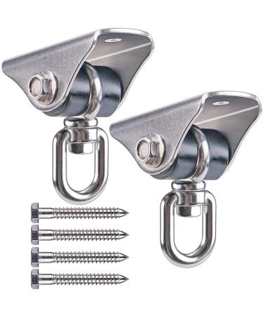 BeneLabel 2Pcs Quiet Stainless Steel Swing Hanger, 360 Rotation, 1000 LB Capacity, for Swing, Hammock, Chair, Sandbag