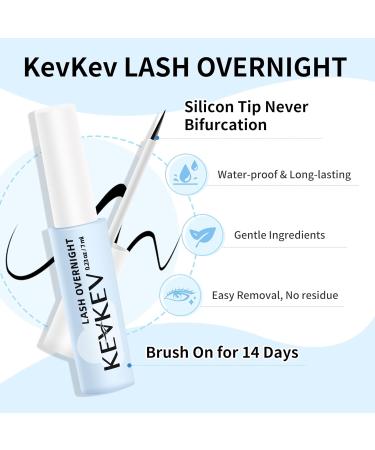 KevKev Overnight Lash Sealer - 7ml Black Lash Sealant for DIY Extensions | Extend Lash Wear Up to 14 Days | Easy to Remove Silicone Brush | Cluster Lash Seal - Buy Online on GoSupps.com