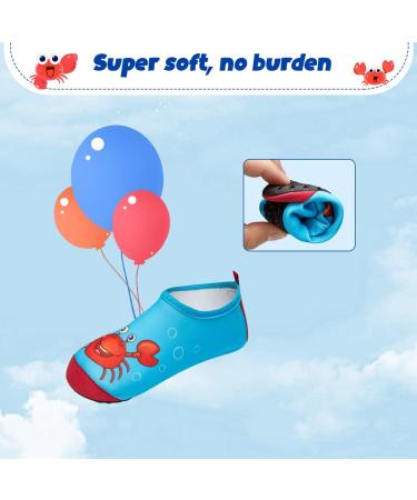 Kids Beach Swim Shoes - Non-Slip Quick Dry Aqua Socks for Boys and Girls - Red Crab Design - Size 12/12.5 UK Child - Buy Online on GoSupps.com