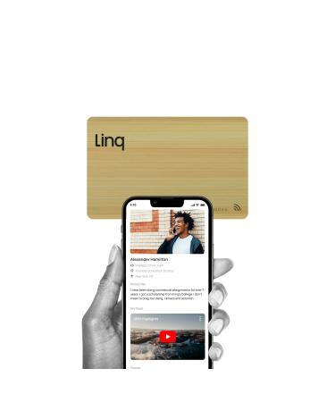 Linq Digital Business Card - Smart NFC Contact and Networking Card (Bamboo)