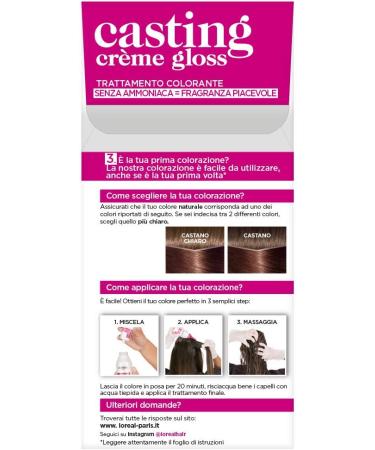 L'OREAL Casting 500 Light Brown Cream No Ammonia - Estrosa Hair Dye - Buy Online on GoSupps.com