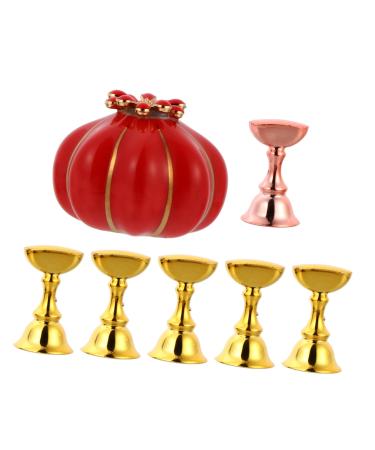 FRCOLOR Pumpkin Slices Nail Holder Nail Practice Stand Nail Beauty Stand Nail Art Tip Holder Nail Tip Training Stand Crystal Holder Fake Nail Stand Cosmetic Base Red 5.5X4cm red