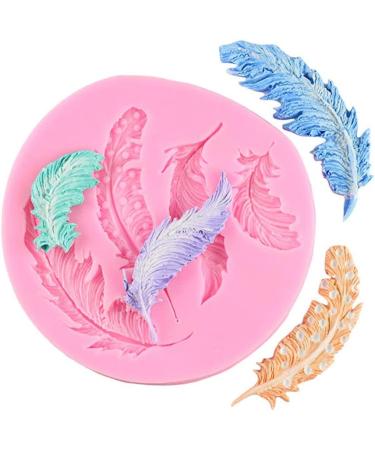 AKOAK 2 Pcs Feather Silicone Fondant Mold DIY Handmade Baking Tools for Fondant Chocolate Candy Cake Decoration Polymer Clay and Crafting - Buy Online on GoSupps.com