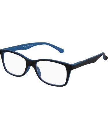 Silac Unisex Reading Glasses - Rectangular Lightweight & Durable +1.00 Magnifying Aid for Men & Women - Stylish Blue Black Design - Buy Online on GoSupps.com