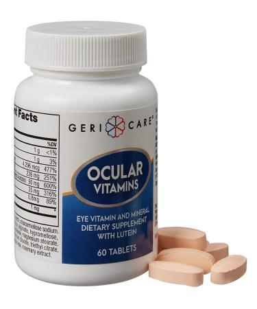 GERI CARE PHARM Essential Eye Multivitamin for Healthy Retina and Cornea - Advanced Vision Support and Ocular Nutrition - Lutein Carotenoids Vitamin C Vitamin E Zinc Copper - 60 Tablets