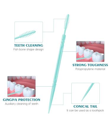Healifty 1000pcs Wooden Toothpicks - Double-End Plastic Reusable Interdental Brushes for Oral Care | Random Colors - Buy Online on GoSupps.com
