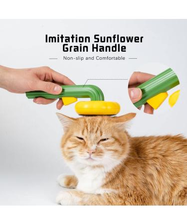 Pet Sunflower Self Cleaning Brush for Cats and Dogs | Shedding and Grooming Tool | Waterproof & Easy to Clean | Removes Loose Hair, Fur, Mats & Tangles - Buy Online on GoSupps.com