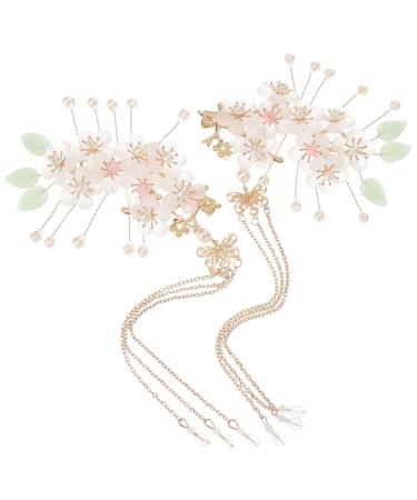 minkissy 5 Pairs Antique Hairpin Headdress Hair Charms Hair Clips for Styling Sectioning Chinese Style Hair Clips Pearl Hair Comb Tassel Hairpin Rhinestones Bride Alloy Vintage