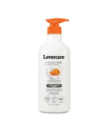 Lovercare Goat Milk Body Lotion for Dry Skin Royal Jelly & Honey 27.05oz (800ml) - Single 27 Fl Oz (Pack of 1)