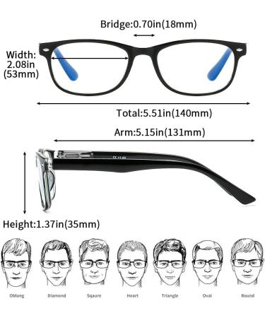 Suertree Anti-Blue Computer Reading Glasses - Blue Light Filter, UV Blocking, Visual Aided Glasses - 1.5 Magnification - Unisex - Black - Buy Online on GoSupps.com