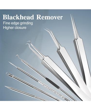 7Pcs Blackhead Remover Tool Set Professional Pimple Spot Popper Acne Comedone Extractor Kit Stainless Steel Blackhead Removal for Blemishs Whitehead Popping Spot Zit Removing with Case(Silver) - Buy Online on GoSupps.com